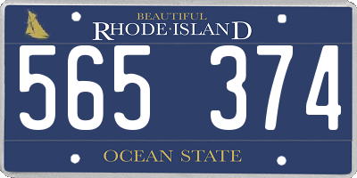 RI license plate 565374