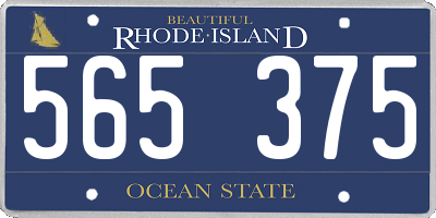 RI license plate 565375