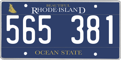 RI license plate 565381