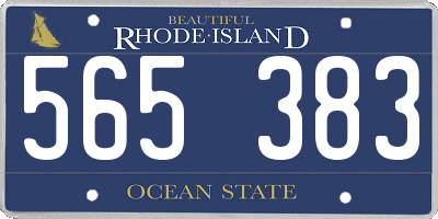 RI license plate 565383