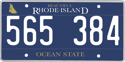 RI license plate 565384