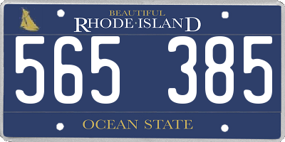RI license plate 565385