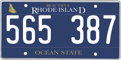 RI license plate 565387