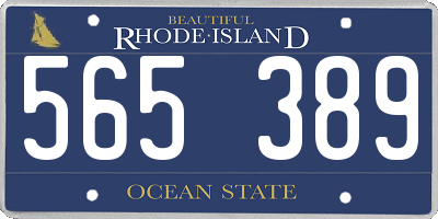 RI license plate 565389