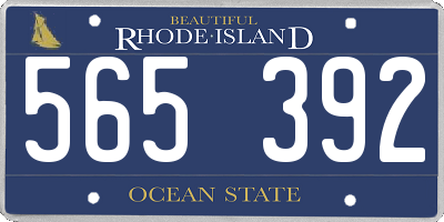 RI license plate 565392