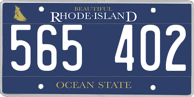 RI license plate 565402