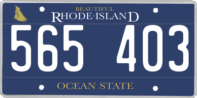 RI license plate 565403