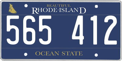 RI license plate 565412