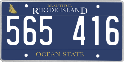 RI license plate 565416