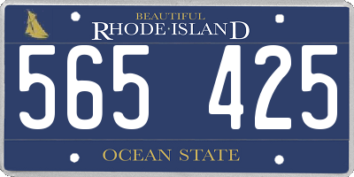 RI license plate 565425