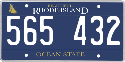 RI license plate 565432