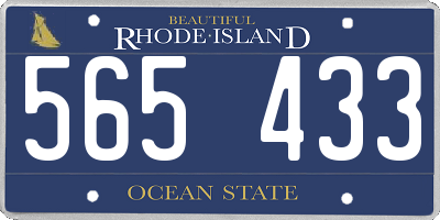 RI license plate 565433