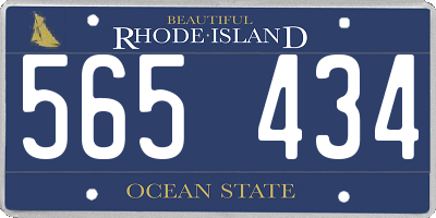 RI license plate 565434