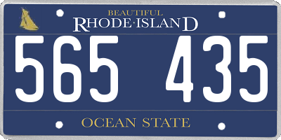 RI license plate 565435