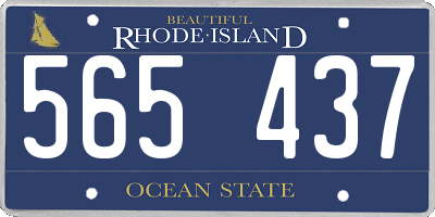 RI license plate 565437