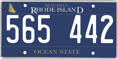 RI license plate 565442