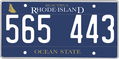 RI license plate 565443