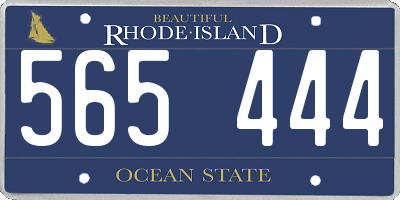 RI license plate 565444