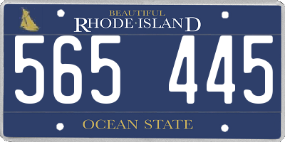 RI license plate 565445