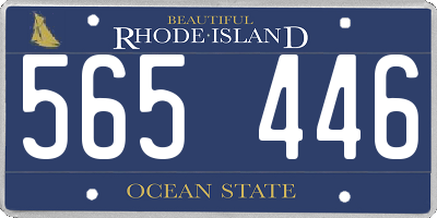 RI license plate 565446