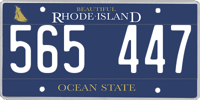 RI license plate 565447