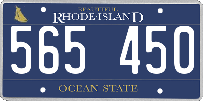 RI license plate 565450