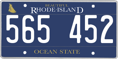 RI license plate 565452
