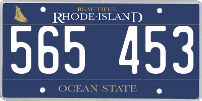 RI license plate 565453