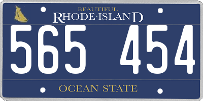 RI license plate 565454