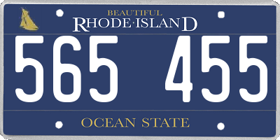 RI license plate 565455