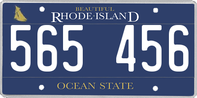 RI license plate 565456