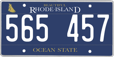 RI license plate 565457