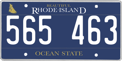 RI license plate 565463