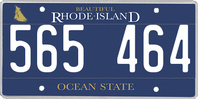 RI license plate 565464