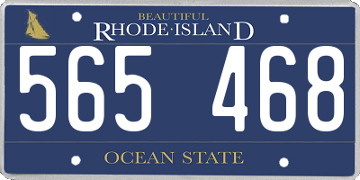 RI license plate 565468