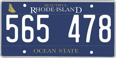 RI license plate 565478