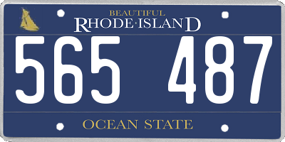 RI license plate 565487