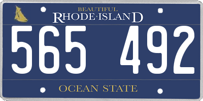 RI license plate 565492