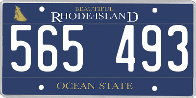RI license plate 565493