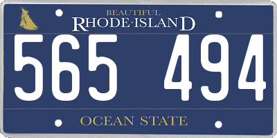RI license plate 565494