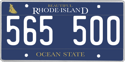 RI license plate 565500