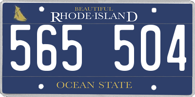 RI license plate 565504