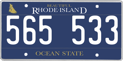 RI license plate 565533