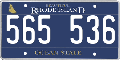 RI license plate 565536