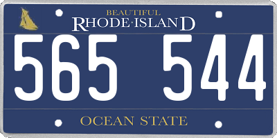 RI license plate 565544