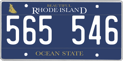 RI license plate 565546