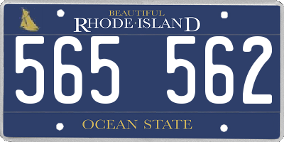 RI license plate 565562