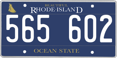 RI license plate 565602