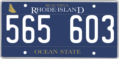 RI license plate 565603