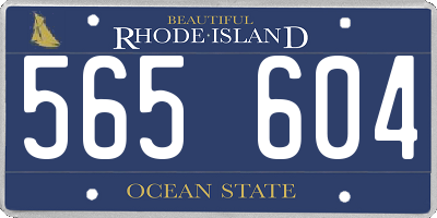 RI license plate 565604